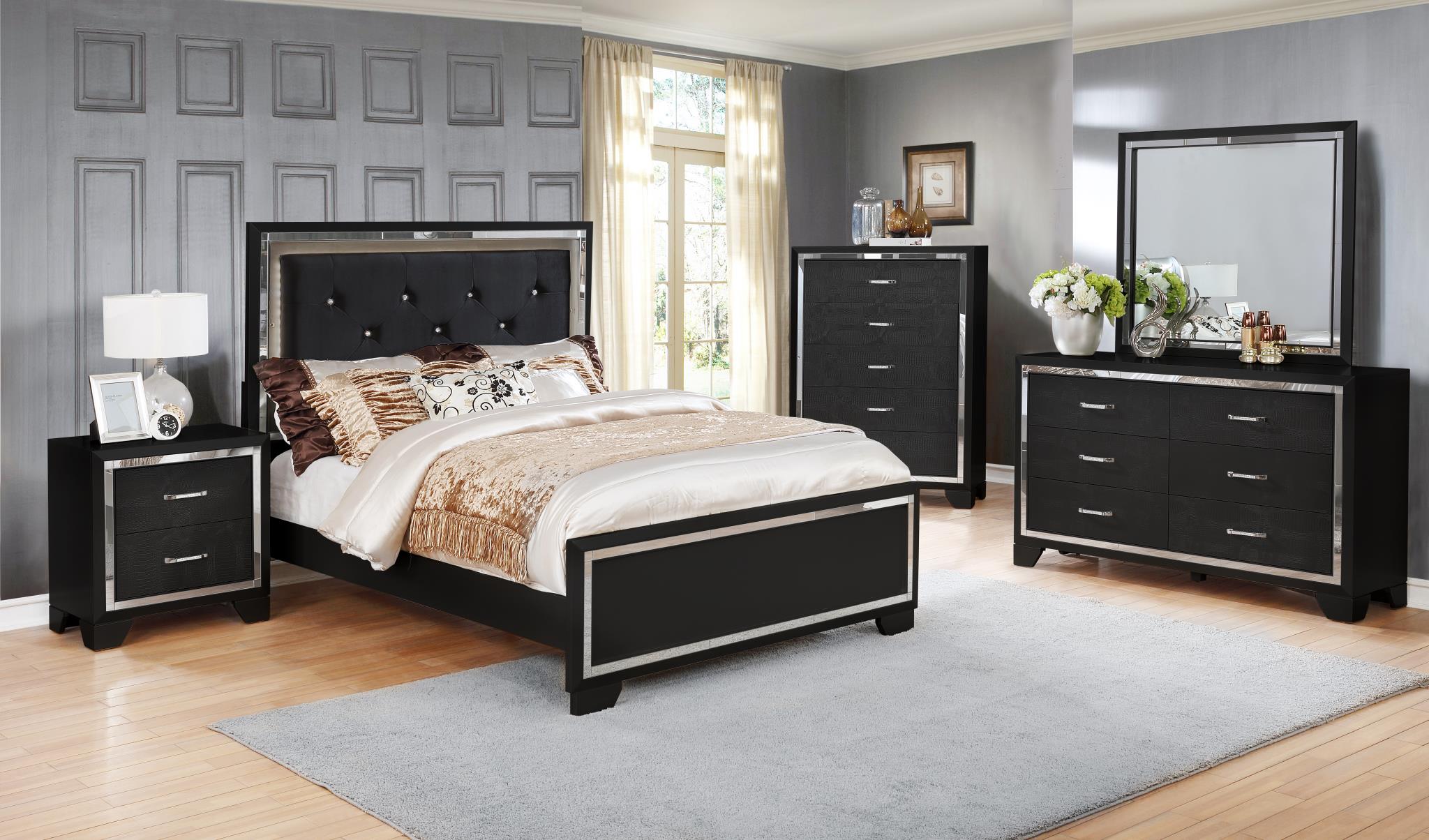 Black led shop bedroom set